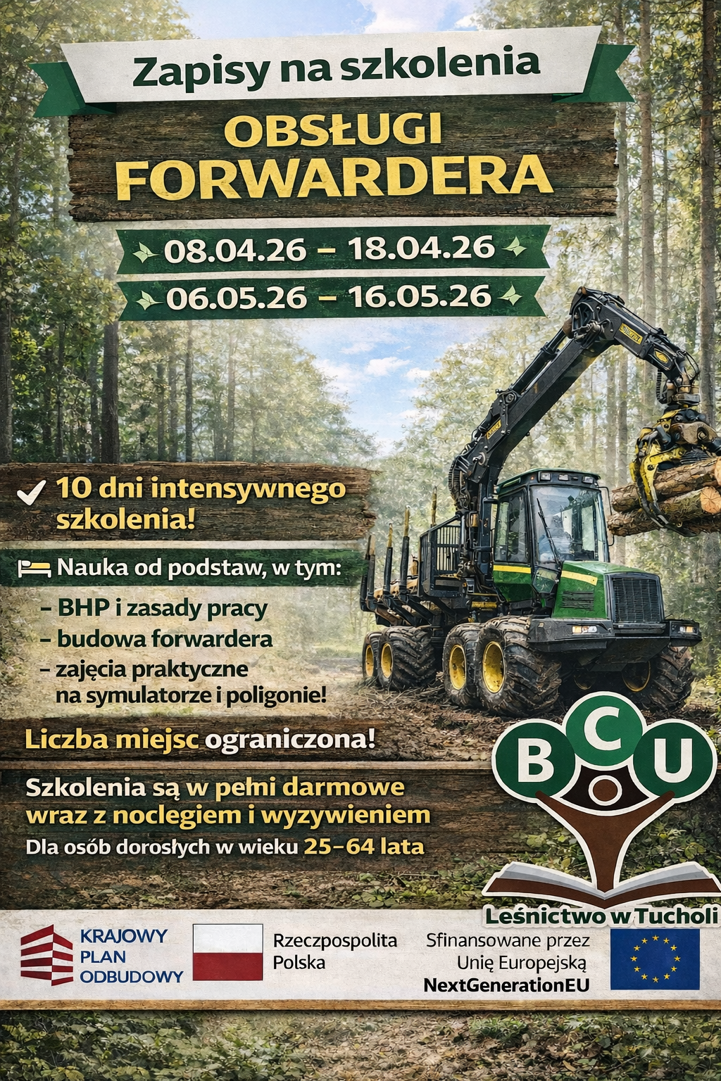 Zrywka drewna za pomocą maszyn typu forwarder